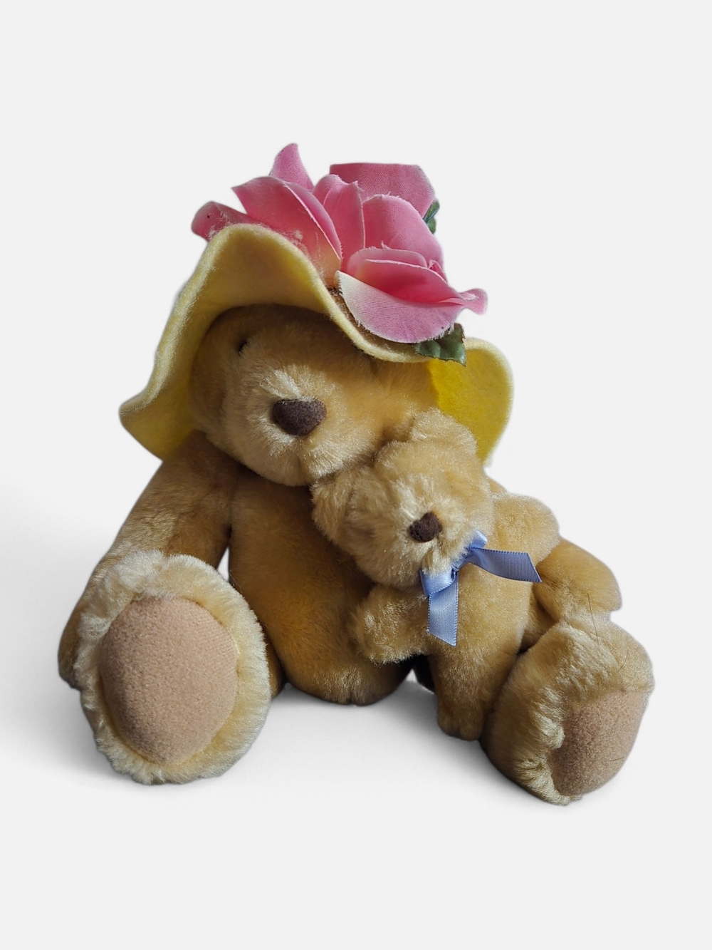Hallmark Tan Plush Bear Pair with Pink Flower Hat